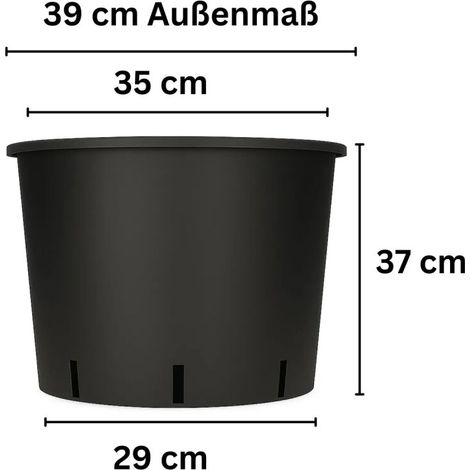 Blumentopf Rund 30 Liter 35x37 cm Pflanztopf Blumentopf Kunststoff (1/5)