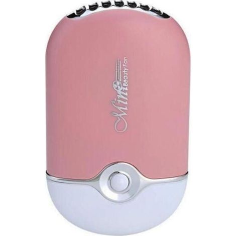 Ventilateur portable rose, mini ventilateur rechargeable, adapté à une utilisation intérieure et extérieure.