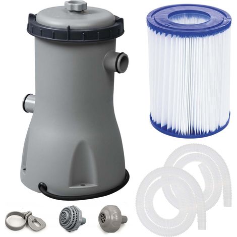 Bestway – Filtre à cartouche pour piscine hors sol – Débit 3028 l/h – Type 2E – Tubes d'entrée/sortie Ø 32mm (1/5)