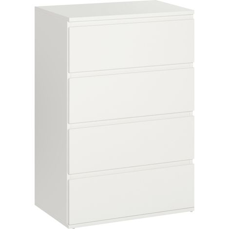 Cassettiera 4 cassetti 55 x 33 x 80 cm in MDF bianco, antiribaltamento - CHICFURN (1/5)