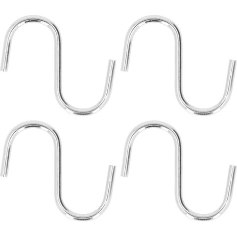 Set mit 4 robusten, rutschfesten S-Haken aus Metall für Küche, Werkstatt, Bad und Garten (1/5)