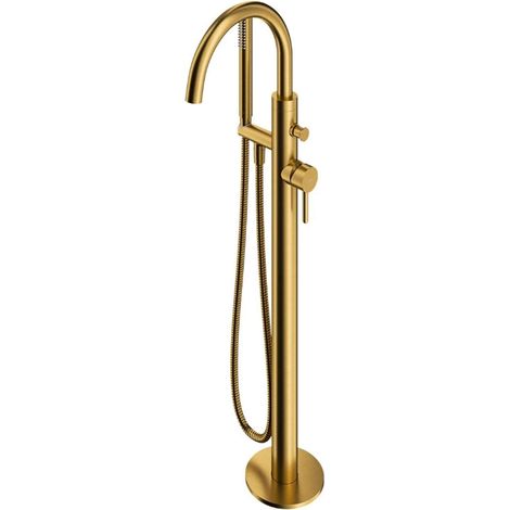 OMNIRES Y - Griferia de baño de suelo, con cuerpo, oro cepillado Y1233-SGLB (1/2)