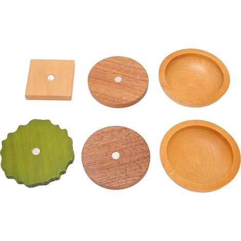 Set Hamburger-Untersetzer, wärmeisolierend, aus edlem Holz und magnetisch für die Küche (1/5)