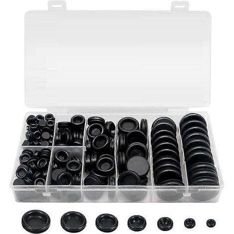 Kit de 188 pièces comprenant un joint en caoutchouc fermé pour pare-feu, un bouchon plein et un trou obturé, compatible avec les fils et les câbles. (1/5)