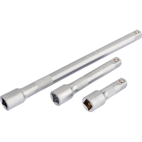 Draper 3-Piece 1/2" Square Drive Extension Bar Set in Micro Satin Chrome (1/5)