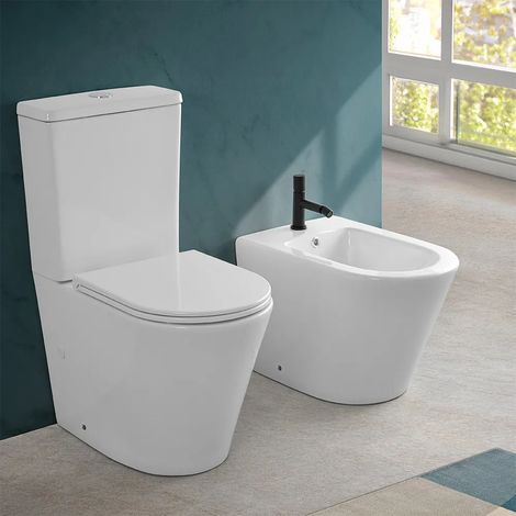 Sanitari filomuro monoblocco senza brida con scarico universale Klan