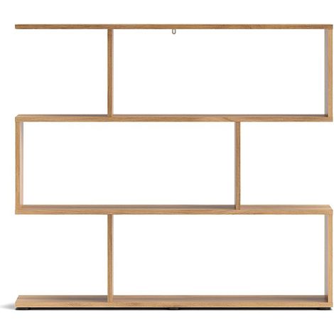 Bibliothèque Étagère asymétrique basse coloris Chêne Mauvella - Longueur 110 x Hauteur 96,3 x Profondeur 24,6 cm (1/3)