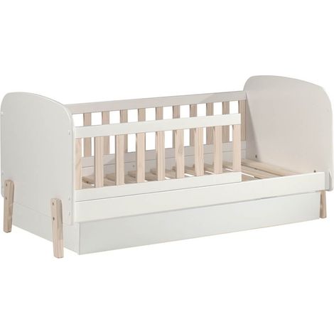 BODHI WHITE - Lit Junior 70x140cm avec Tiroir de Lit (1/5)