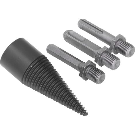 Mèche à Bois de Chauffage, Mèche à Fendre le Bois, Foret à Fendre les Bûches, Ensemble de Perceuses à Cône, Perceuse à Bois, Outil à Fendre les Bûches en Acier au Carbone avec 3 (1/5)