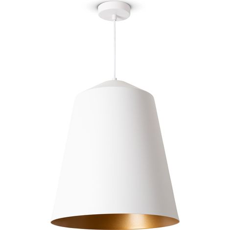 Paco Home Sospensione Soggiorno Tavolo Da Pranzo Cucina Paralume Industriale Luce a sospensione - Bianca, Oro (Ø36.5 cm) (1/5)