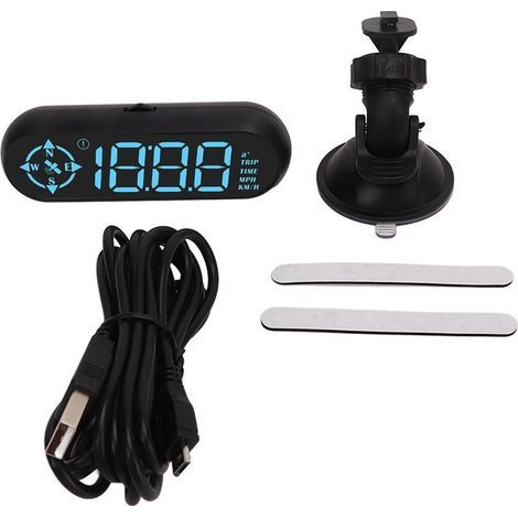 Compteur de vitesse à affichage numérique HUD pour voiture, odomètre, boussole GPS, 7 couleurs, police universelle pour véhicules (1/5)