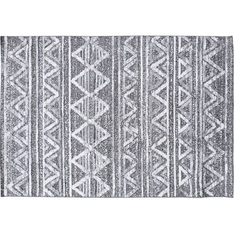Berber-Teppich mit Reliefmuster weiß und grau 160 x 230 cm ERGA