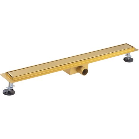 Canaleta de ducha italiana con rejilla color en color dorado, para enlosar NOYON & THIEBAULT 70x800 - Ø40