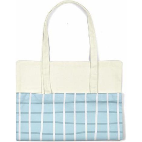 Sac Tote Bag - Coton - Bleu - 70x34x1 cm - Pour Courses Et Transport Quotidien - 1 Piece (1/4)