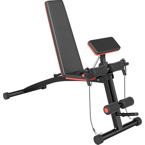 Banc de musculation pliable multifonction avec dossier réglable 7 positions pour entraînement à domicile jusqu'à 300 kg (1/5)