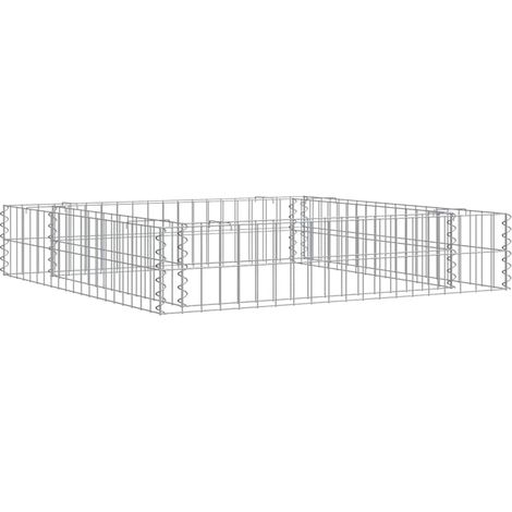 Jardinière, Pot de Fleurs d'extérieur, Lit surélevé à gabion Acier galvanisé 100x100x20 cm OIB6537E (1/5)