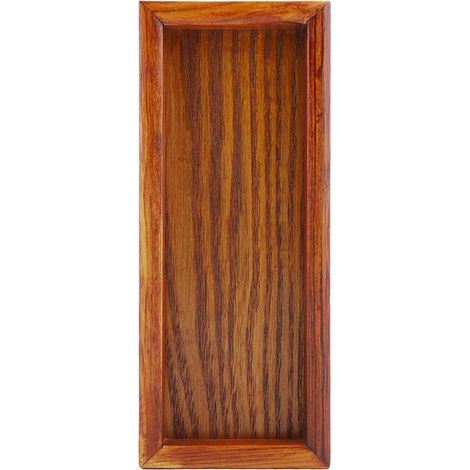 Plateau en bois rectangulaire pour service de snacks, rangement de nourriture, plateau de table pour hôtel ou maison (20x8cm) (1/5)