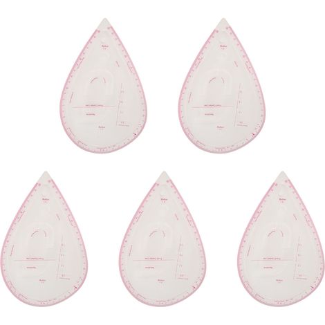 Lot de 5 Règles Courbes 6403 Multifonctions en Plastique, Gabarit de Couture Flexible pour Débutant et Tailleur, Kit de Mesure de Courbes (1/5)