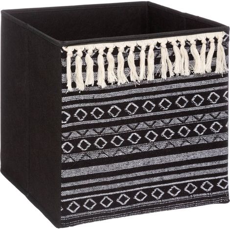 Cestino in tessuto 31x31cm mix n modul con nappe bianche e nere - 5five (1/3)