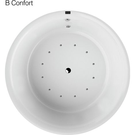 Baignoire balnéo ronde NOA blanche Ø 190 cm - Tablier inclus B Confort