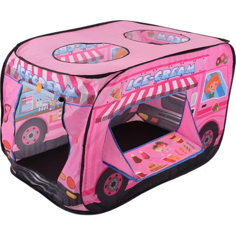 Tente de Jeu Camion de Crème Glacée pour Enfants, Maison de Jeu Intérieure et Extérieure pour 2 à 4 Activités (1/5)