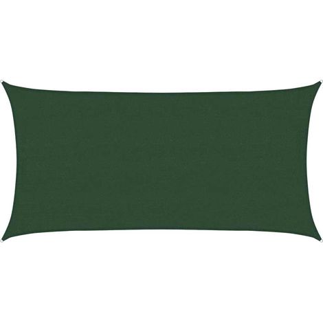 vidaXL Toldo de vela verde oscuro HDPE 160 g/m² 4x7 m (1/2)