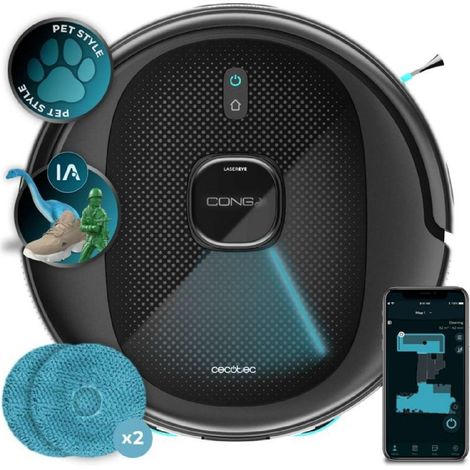 Cecotec Robot Aspirador y Friegasuelos con IA Conga 9990 AI Spin Revolution Ultra Power. 10000Pa, Navegación Inteligente, Barre (1/5)