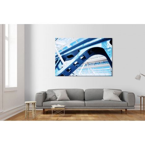 Costruzione astratta moderna - Quadro Canvas su telaio in legno - Misura: 140x100 cm (1/5)