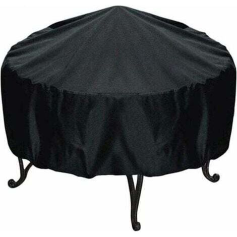 [JAMAIS UTILISÉ] Housse De Protection pour Braséro Ronde, 84x50cm Fontainebleau (Noir) (1/4)