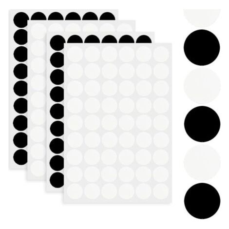 Poinçons de Vis Auto-Adhésifs 216 Pièces (Noir, Blanc) PVC (1/4)