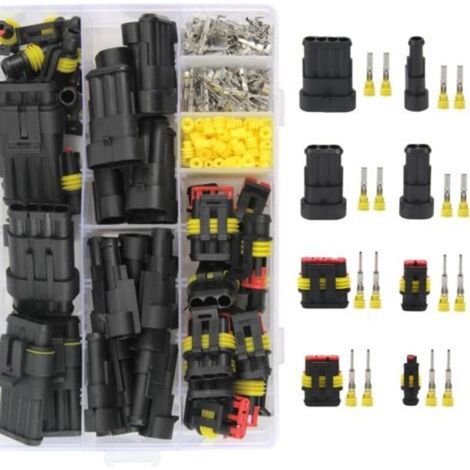 352 connecteurs électriques étanches pour voitures, 1/2/3/4 broches, pour motos, scooters, voitures, camions, caravanes (1/5)