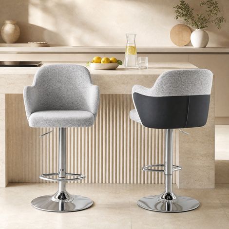 Barhocker 2er-Set höhenverstellbar drehbar mit Armlehnen OKMYHOME (1/5)