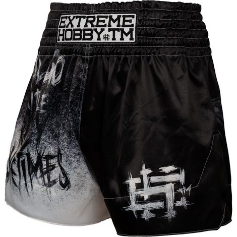 Pantaloncini da Muay Thai da uomo, taglia M, neri, stile "psycho clown".