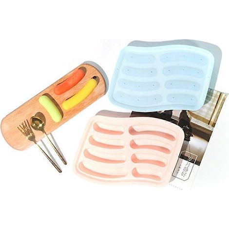 Lot de 2 moules en silicone pour petites saucisses, moules à pain pour la préparation d'aliments pour enfants et bébés