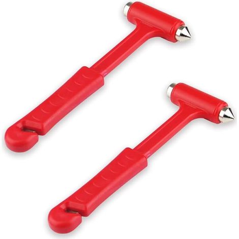 Lot de 2 Marteaux de Sécurité Voiture – Brise-Vitre Coupe-Ceinture (1/5)