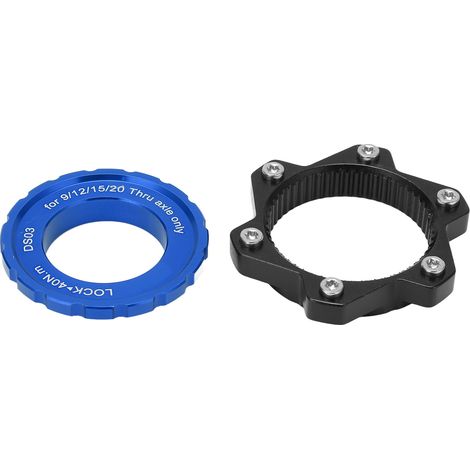 Adaptateur Centerlock vers 6 vis en alliage d'aluminium pour moyeu à axe traversant - Bleu (1/5)