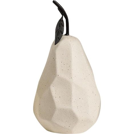 Décoration de Poire Géométrique en Céramique Beige pour Bureau et Maison Structure Stable et Design Artistique Élégant (1/5)