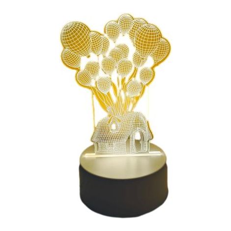 Veilleuse LED 3D romantique en forme de chalet, charmante pour chambre à coucher, chambre d'enfant, etc. (9,2 x 16 cm)