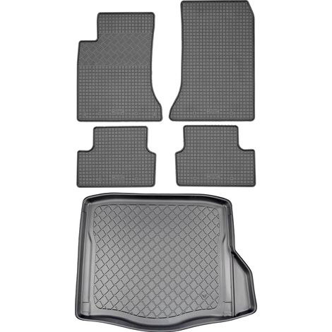 Set di tappetini in gomma per auto e tappetino per bagagliaio per Mercedes CLA C117 Coupé (5 porte) dal 03.2013 al 03.2019. (1/5)