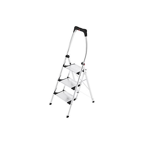 Peldaños abatibles 3 plataforma-H.730mm aluminio con ondulación antideslizante HAILO (1/3)