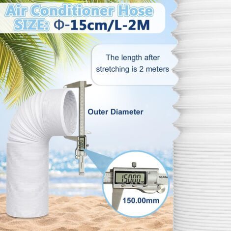 Tuyau de climatisation portable, tuyau d'évacuation flexible en PVC, conduit de ventilation universel, kit de tuyau de climatisation portable, diamètre (15 cm de diamètre, 200 cm de longueur) (1/4)