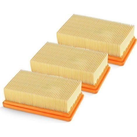 3 Pack remplacement plat plissés Filtre Karcher MV4 MV5 MV6 WD4 WD5 WD6, WD4P WD5P WD6P Aspirateur Wet-Dry - remplace 2,863-005,0 B (1/5)