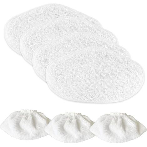 Serpillières Microfibres pour Polti Vaporetto PAEU0332 SV440 Double, SV450, SV460, 4 Lingettes Reutilisable de nettoyage, 3 PAEU0282 Sockettes de balai vapeur (1/4)