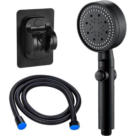 Shower Head and Hose 2m 130mm Large Powerful Flow High Pressure 5 Modes Handheld Electric Shower Head for Low Water (1/5)
