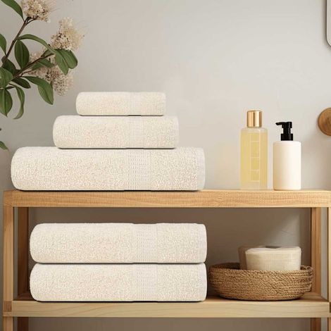 vidaXL Hand Towels "FROGN" 10 pcs Cream 50x100 cm 360 gsm (1/5)
