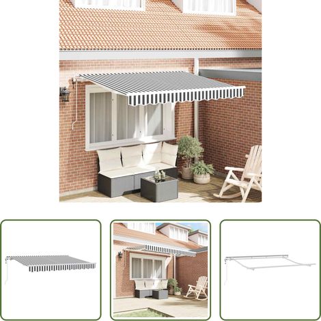 Markise Garten - Einziehbare Markise Anthrazit 350 x 200 cm Stoff (1/5)