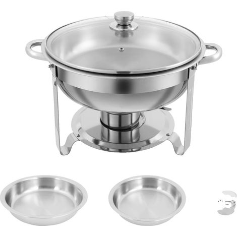 Ensemble de plat à réchaud, matériau écologique, forme ronde, grande capacité (1/2)