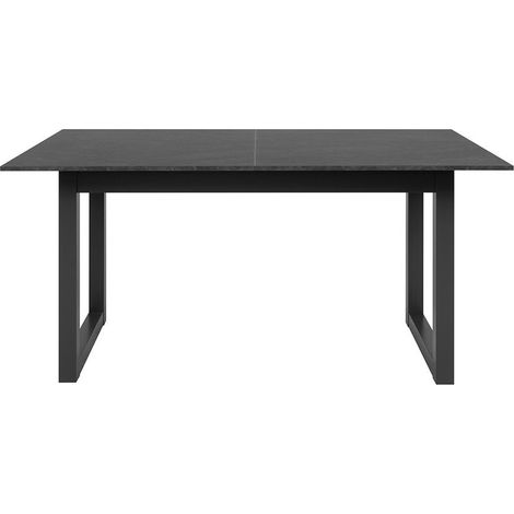 Table extensible Austin 80A - Décor ardoise foncé et anthracite - Allonge de 40 cm incluse - L160-200 x H75 x P90 cm (1/5)