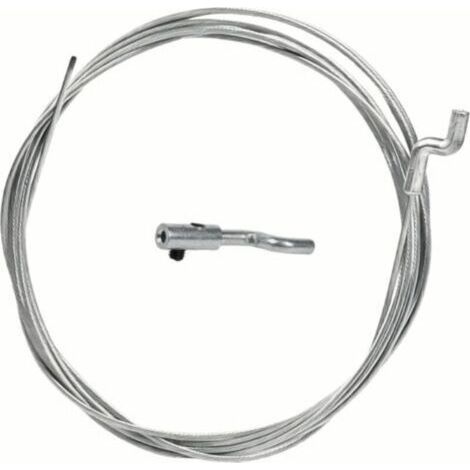 Kit de Réparation de Câble de Gaz Universel Ø1.5mm x 2.5m - Avec Embout et Serre-câble en Z pour Tondeuse, Débroussailleuse, Motoculteur