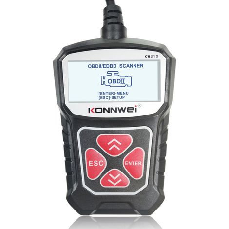 Escáner de diagnóstico OBD2 KONNWEI KW310 con función de preparación de emisiones con un solo clic.